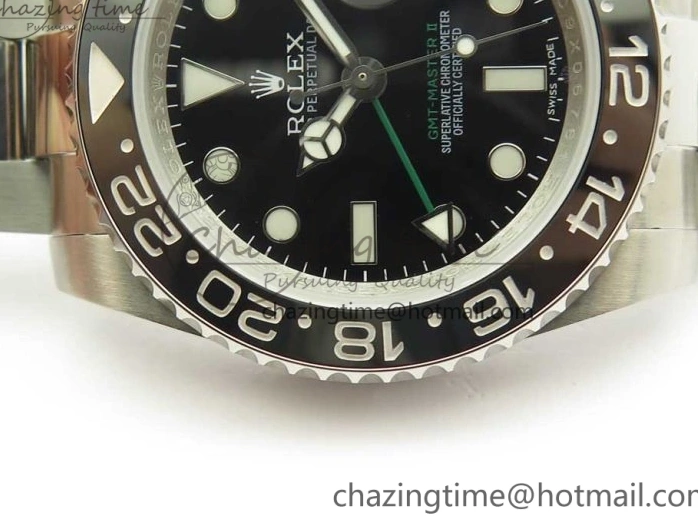 MiroTime 0131 GMT-Master II 116710 LN Black Ceramic 904L Steel DJF Best Edition on SS Bracelet A Bright 3245